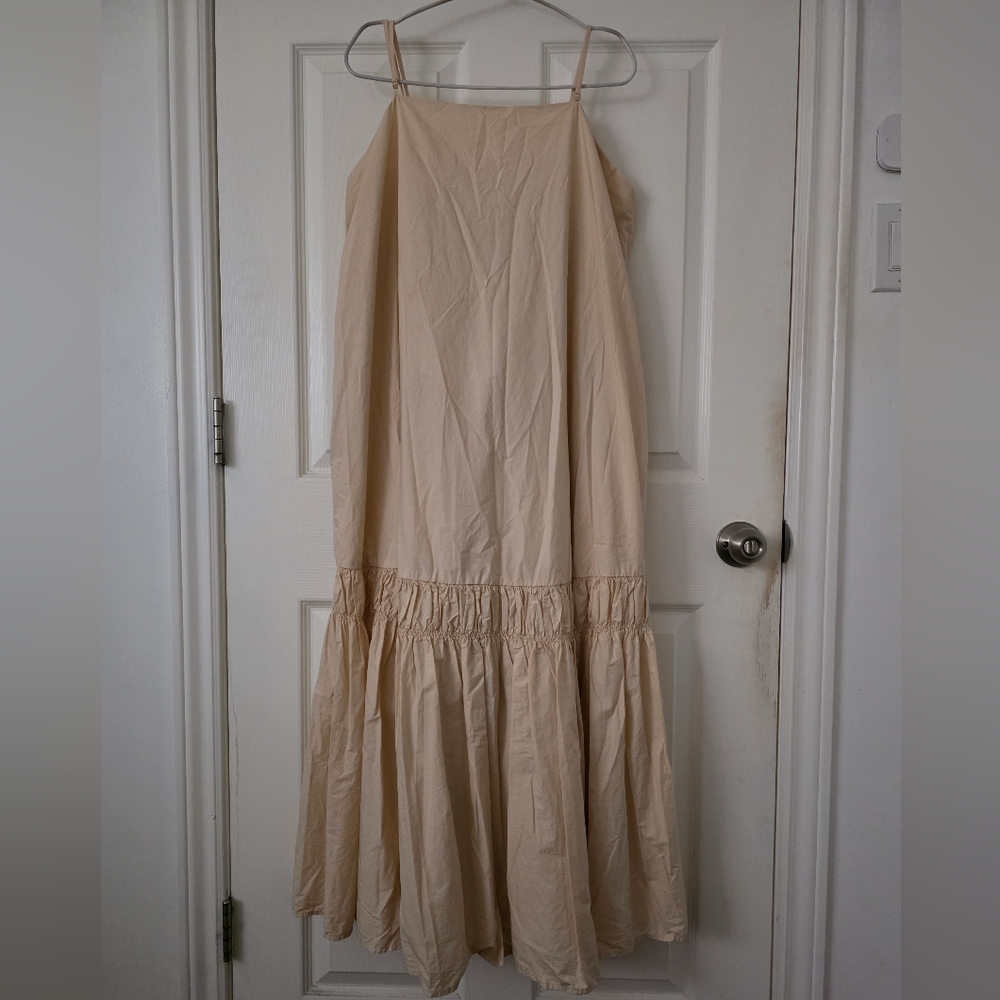 Vintage Banana Republic Poplin Trapeze Dress Petite  Large Lined With Pockets